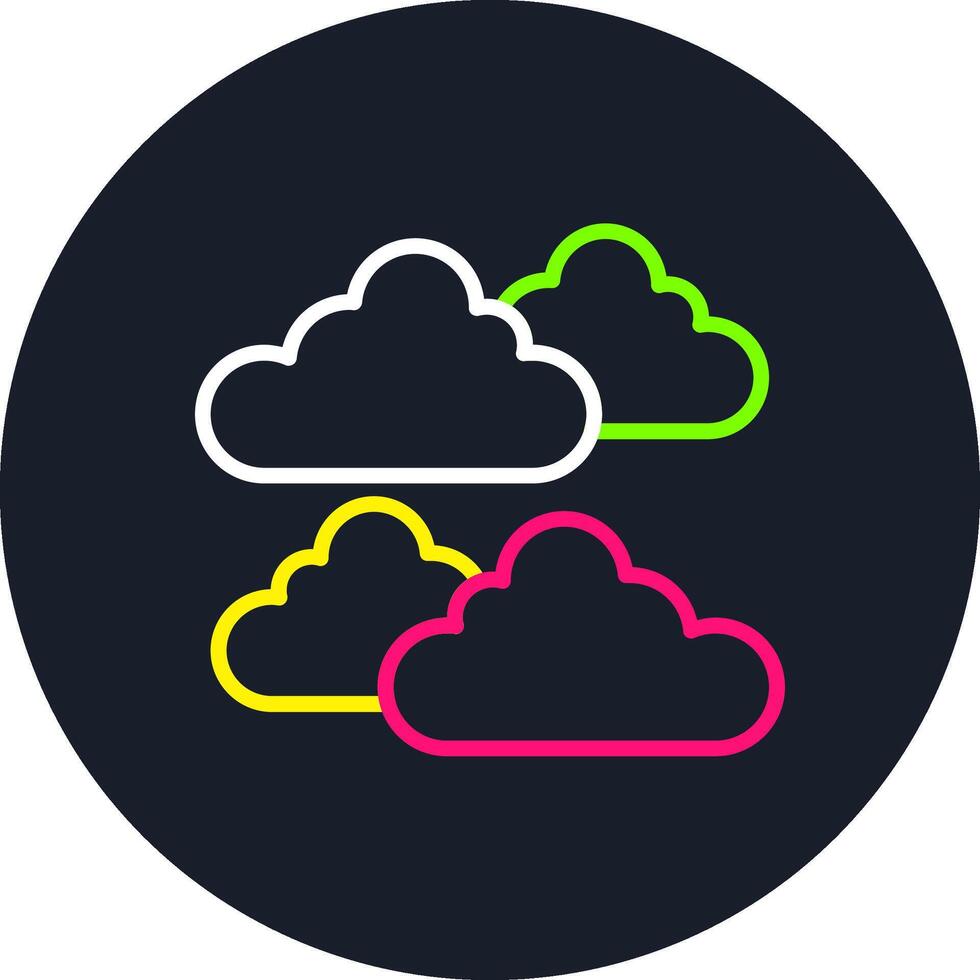 Clouds Line Multi Color Design vector