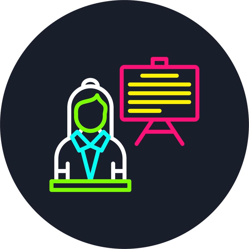 Teacher Line Multi Color Design vector