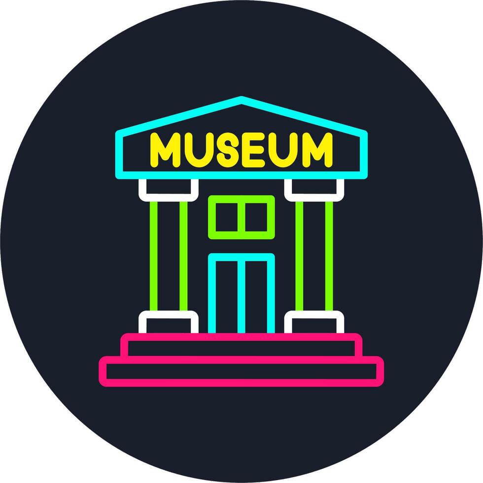Museum Line Multi Color Design vector