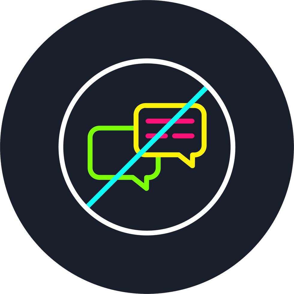 No Chat Line Multi Color Design vector