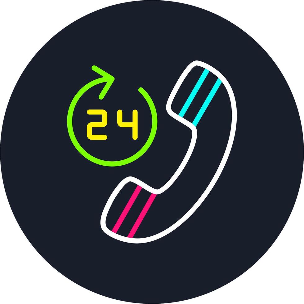 24 Hours Line Multi Color Design vector