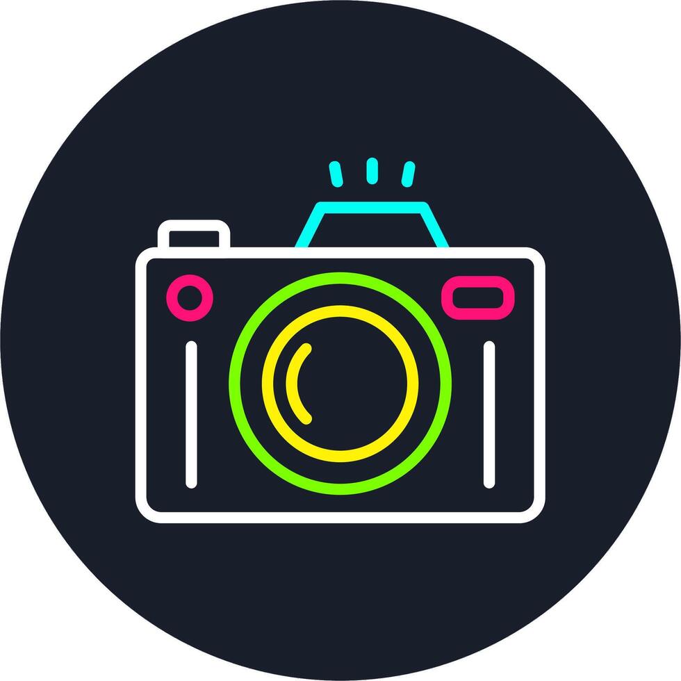 Camera Line Multi Color Design vector