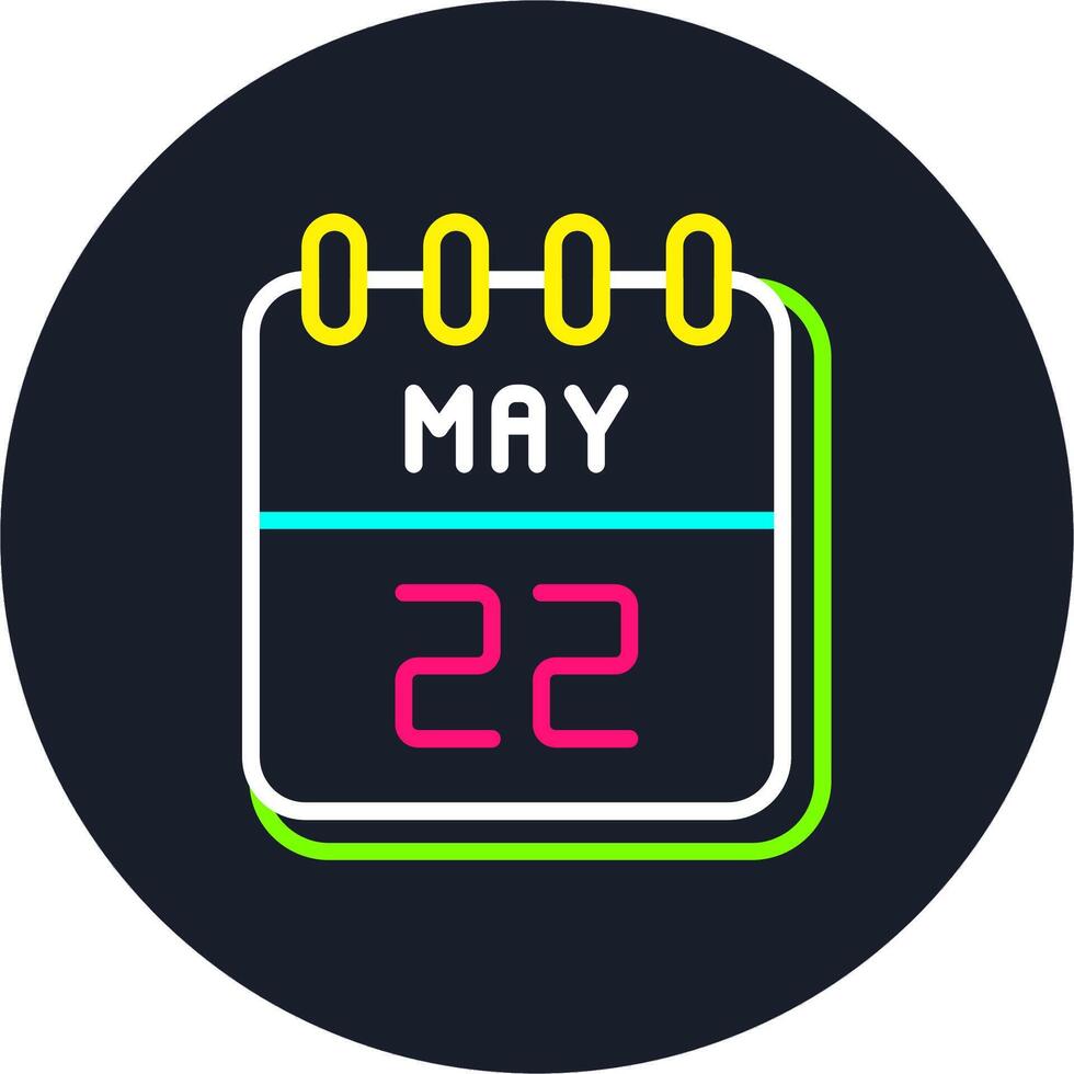 22 May Line Two Colour Icon Design vector
