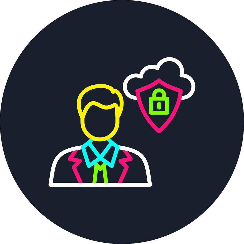 Security Line Multi Color Design vector