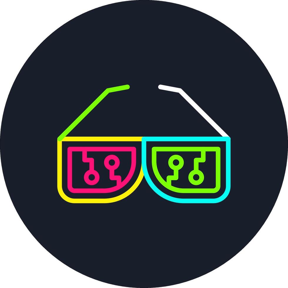 Smart Glasses Line Multi Color Design vector