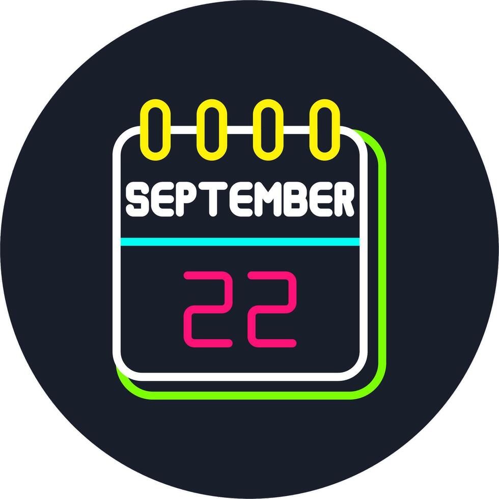 22 September Line Two Colour Icon Design vector