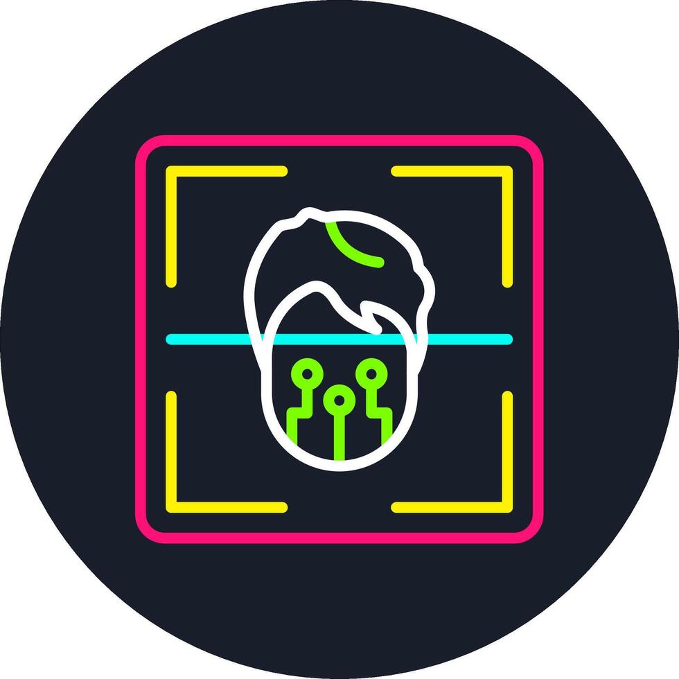 Face Scanner Line Multi Color Design vector