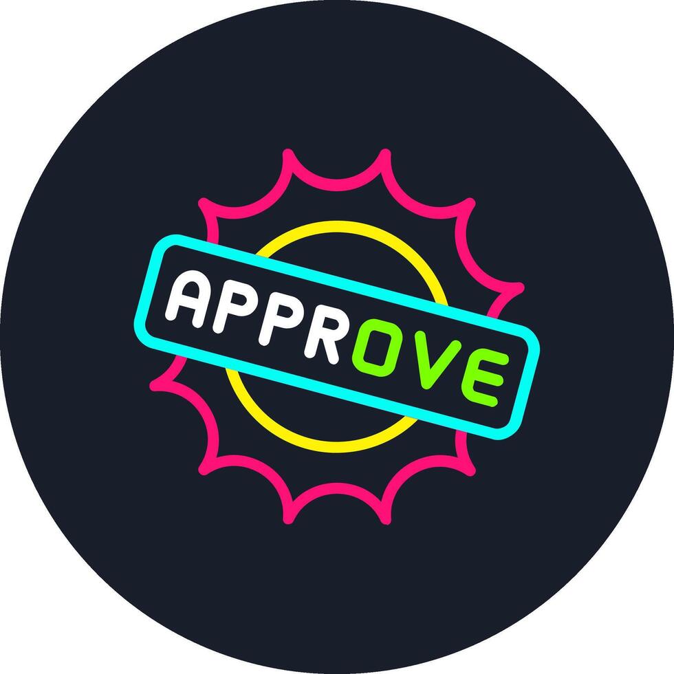Approve Line Multi Color Design vector