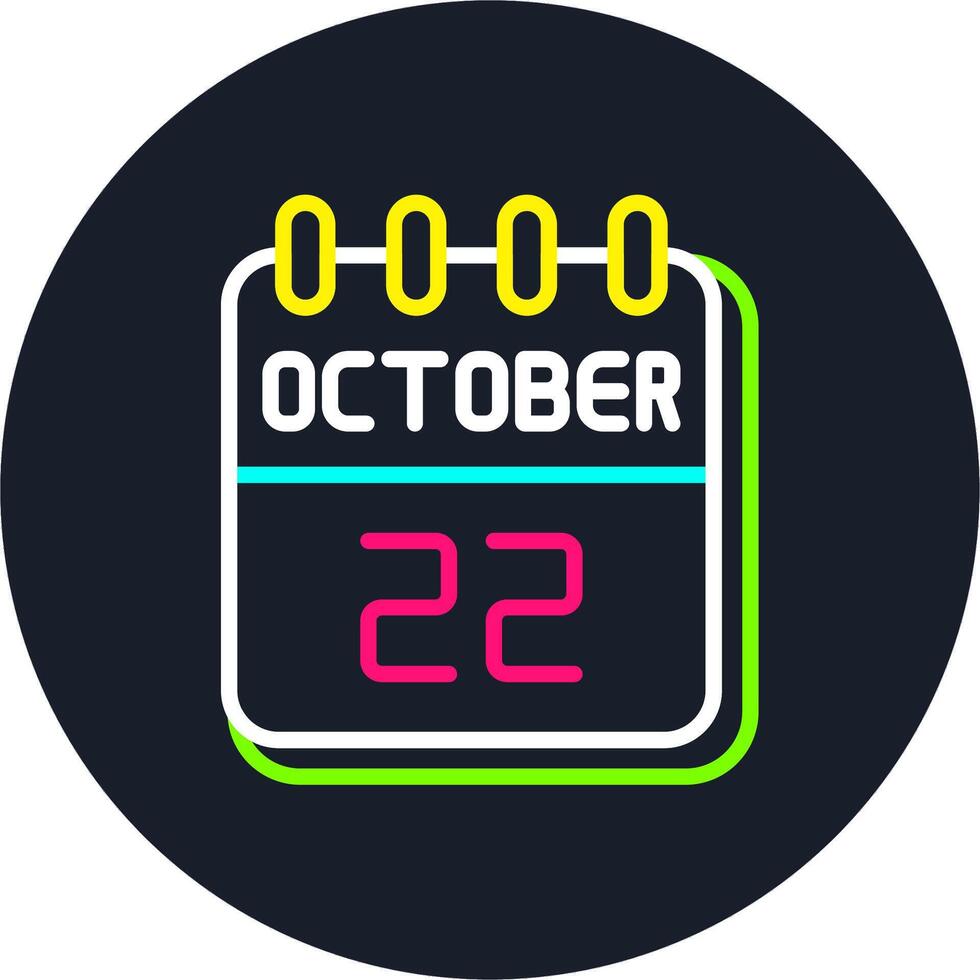 22 October Line Two Colour Icon Design vector