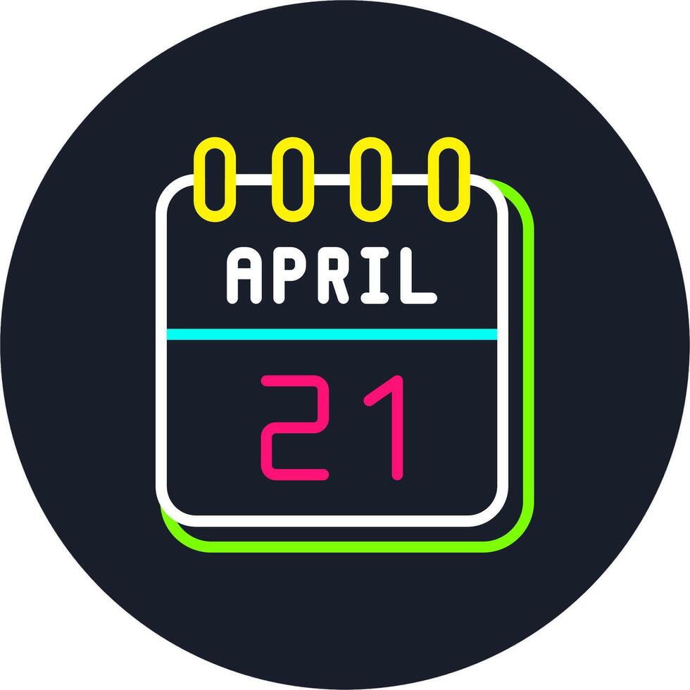 21 April Line Two Colour Icon Design vector