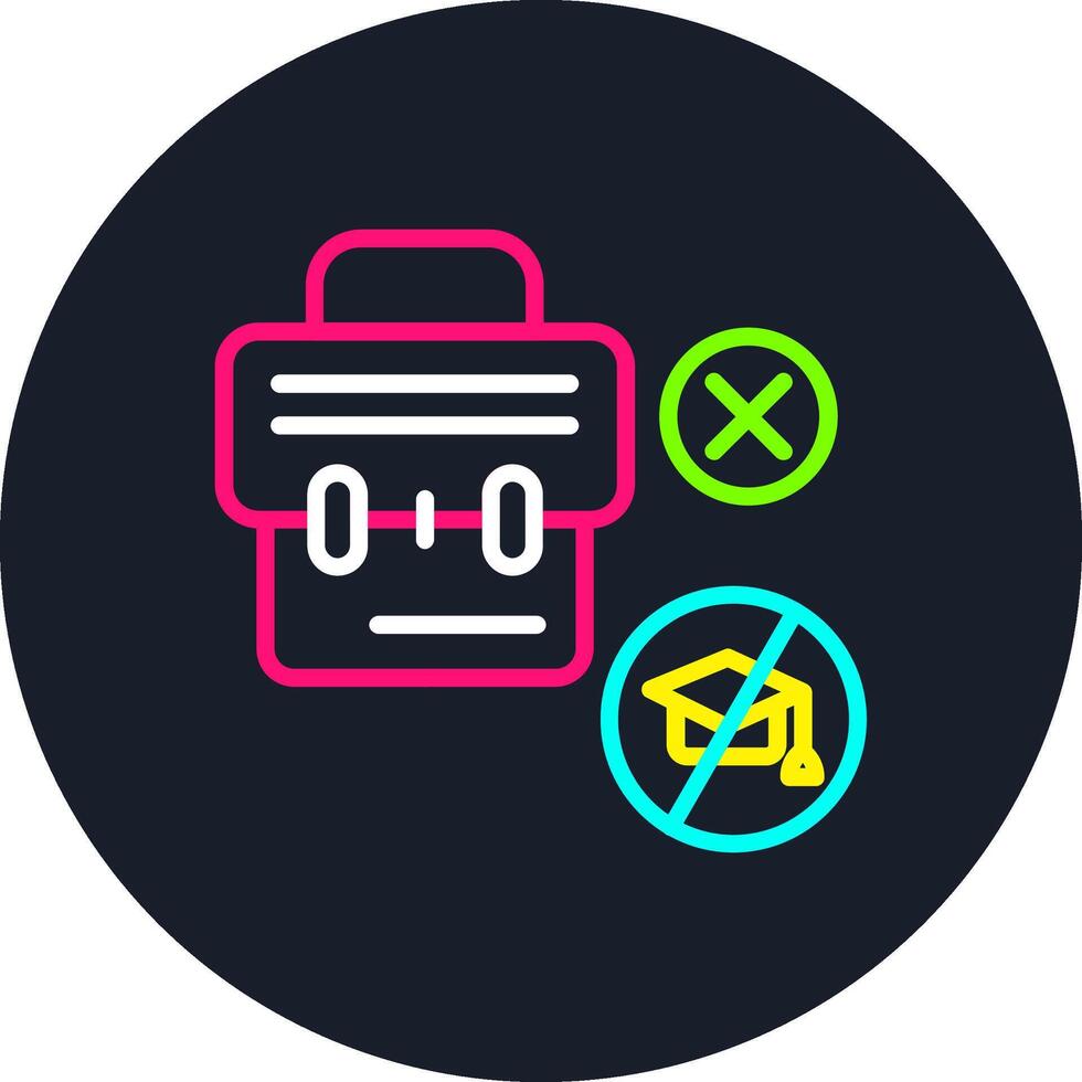 Uneducated Line Multi Color Design vector