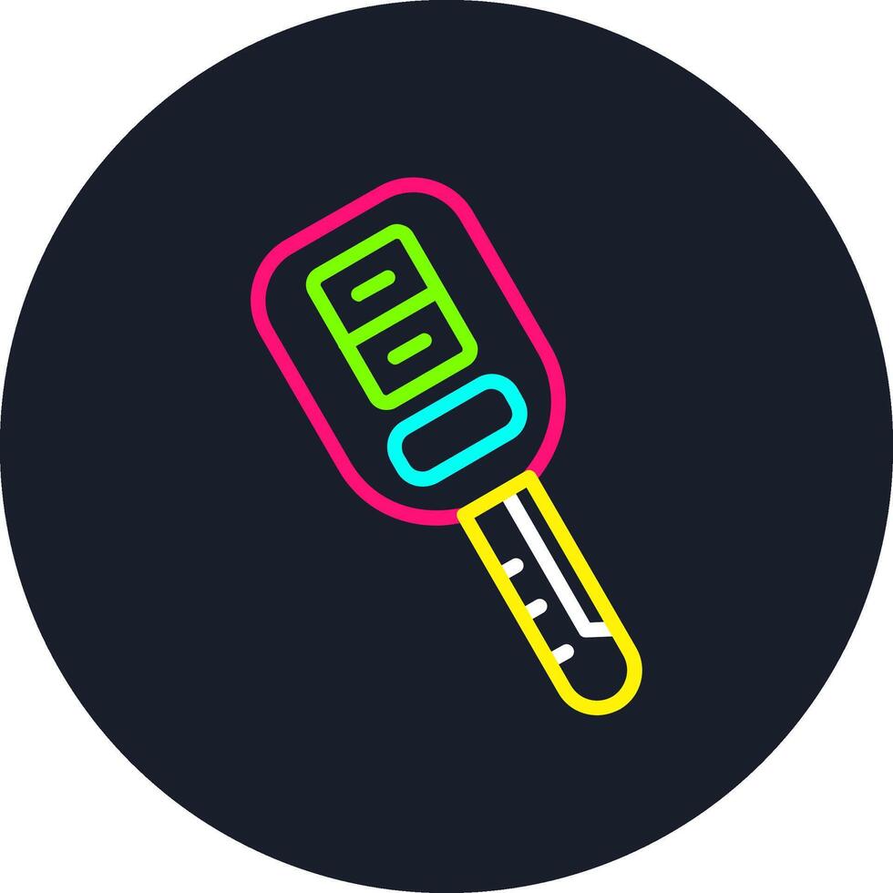Car Key Line Multi Color Design vector