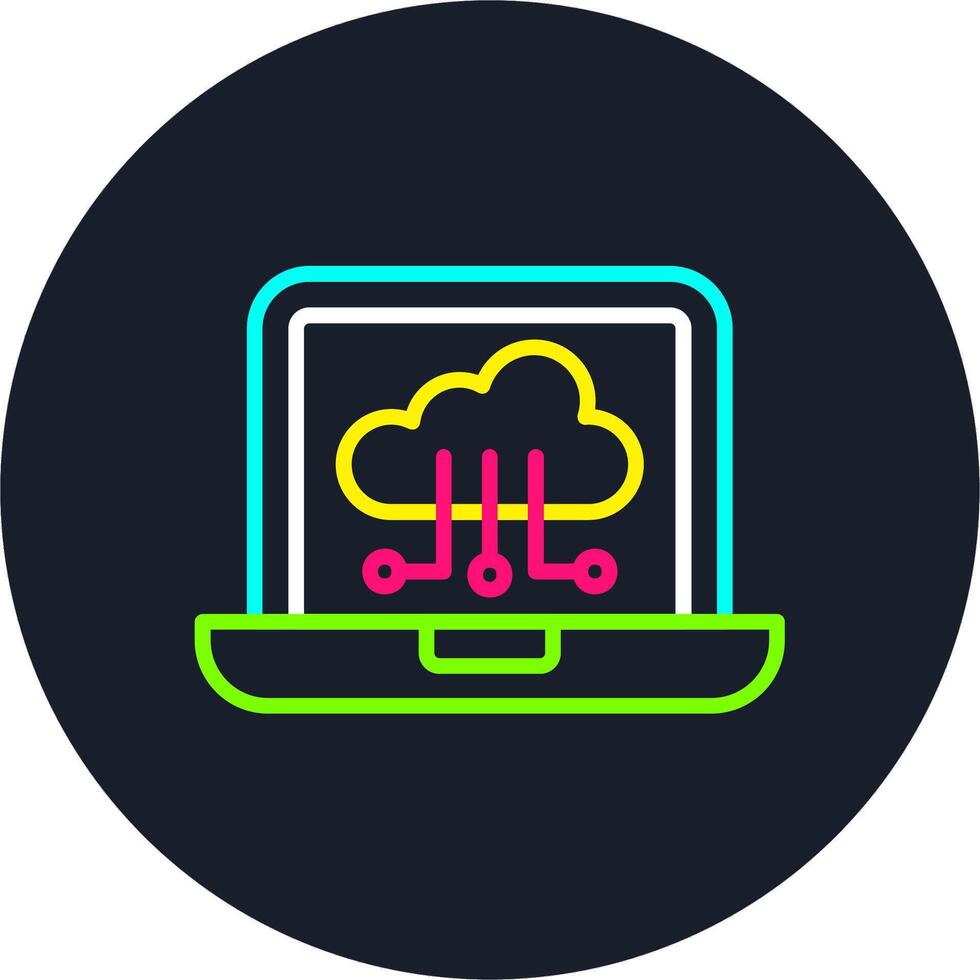 Cloud Technology Line Multi Color Design vector