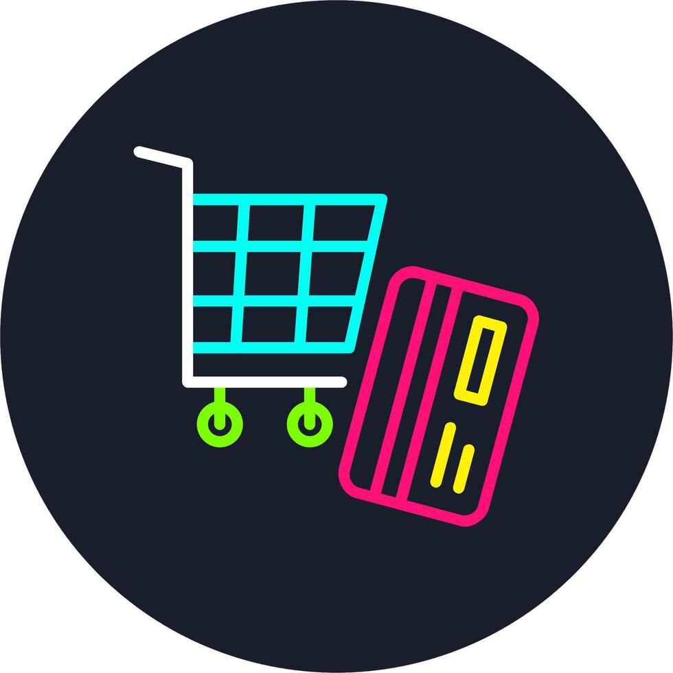 Shopping Cart Line Multi Color Design vector