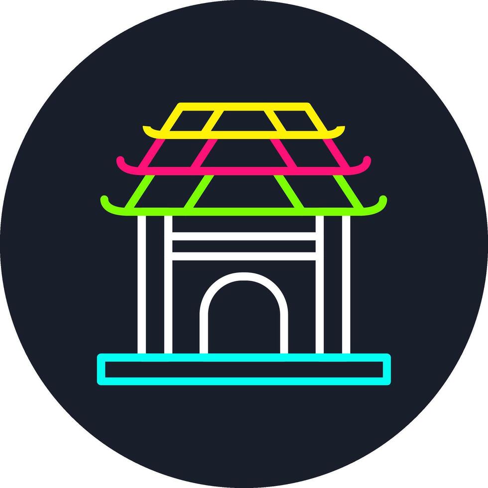 Pavilion Line Multi Color Design vector