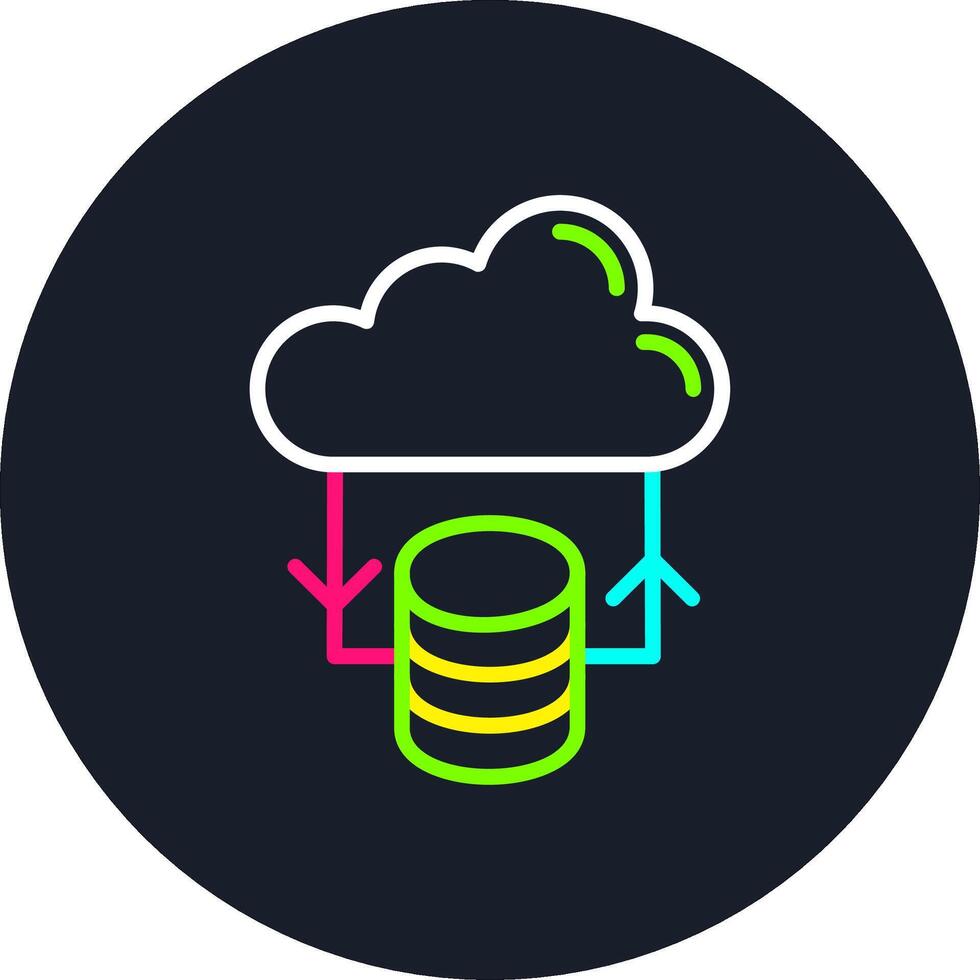 Cloud Storage Line Multi Color Design vector
