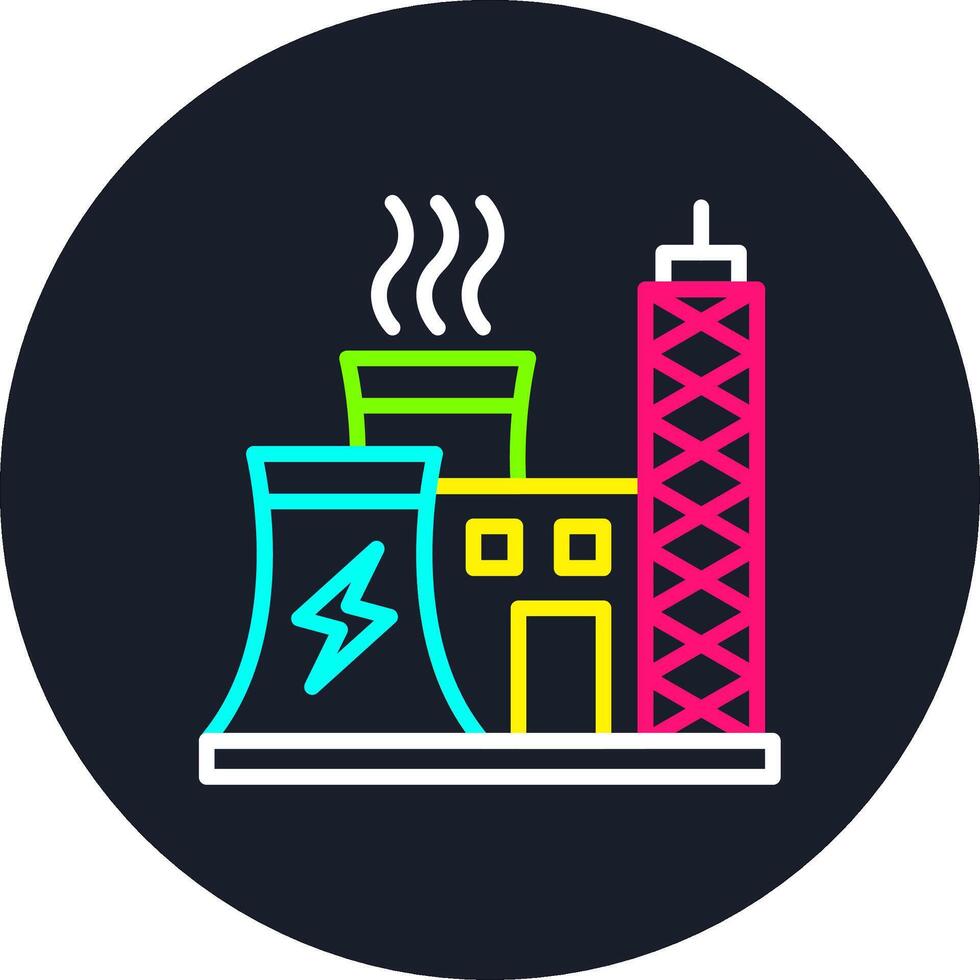 Power Industry Line Multi Color Design vector