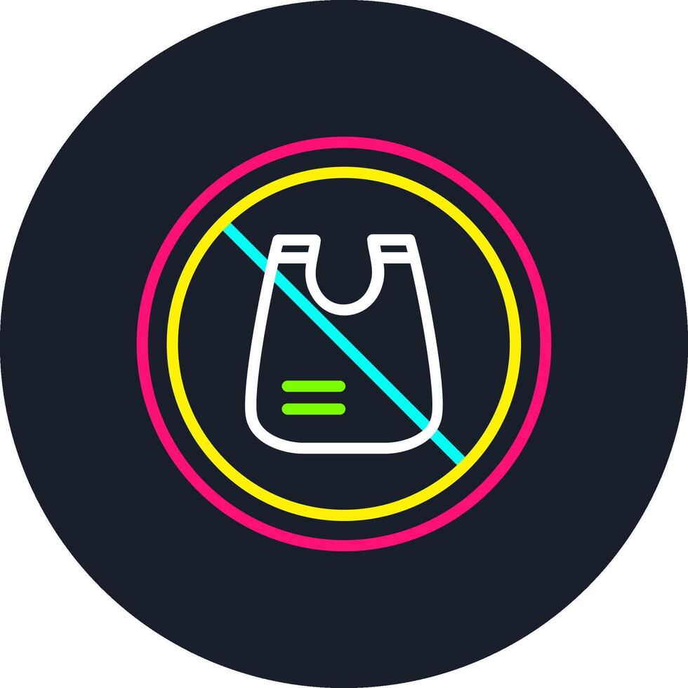 No Plastic Bag Line Multi Color Design vector