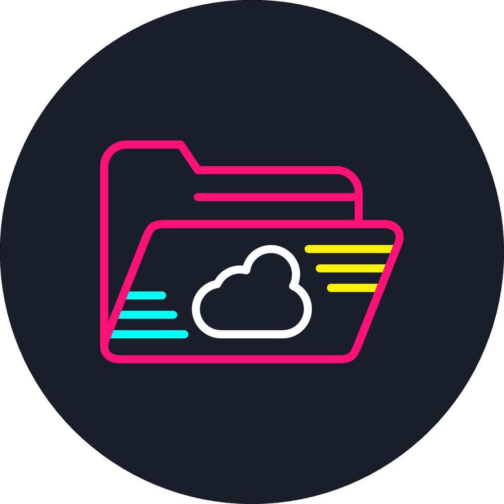 Cloud Folder Line Multi Color Design vector