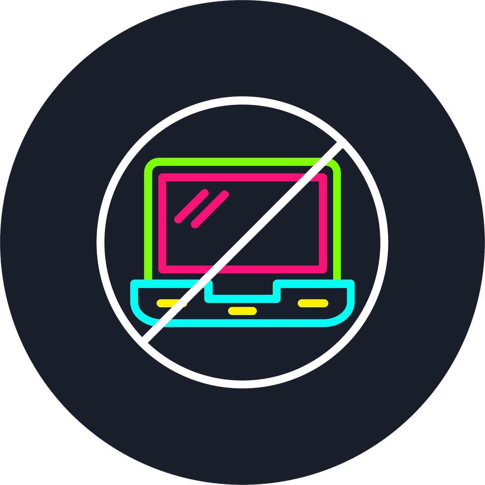 No Laptop Line Multi Color Design vector
