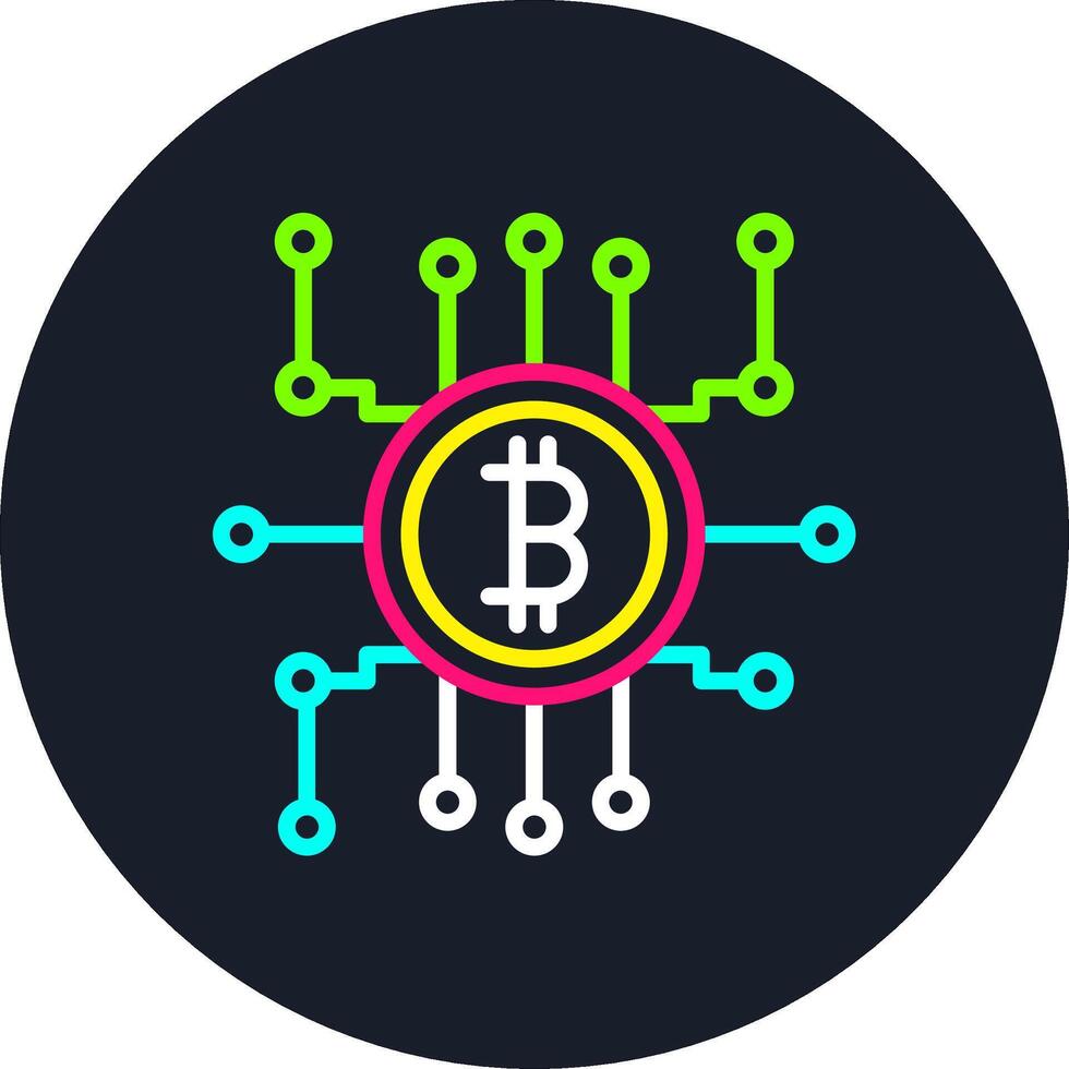 Cryptocurrency Line Multi Color Design vector