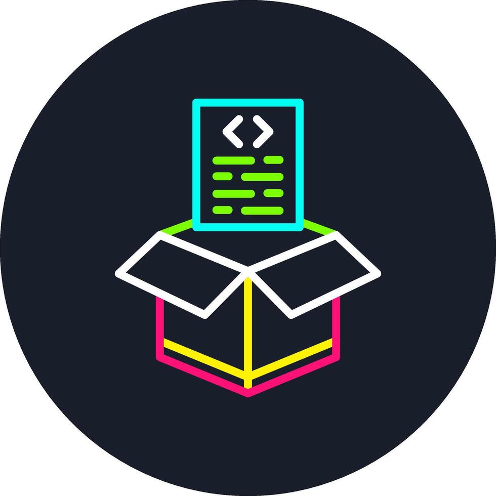 Open Box Line Multi Color Design vector