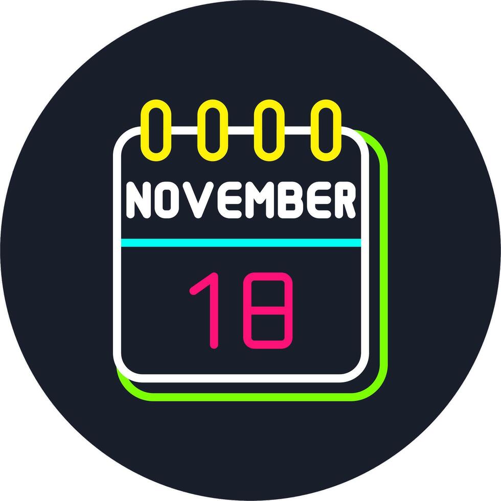 18 November Line Two Colour Icon Design vector