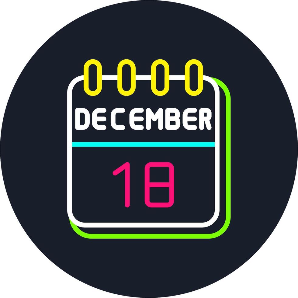 18 December Line Two Colour Icon Design vector