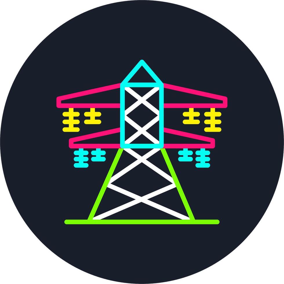 Energy Tower Line Multi Color Design vector