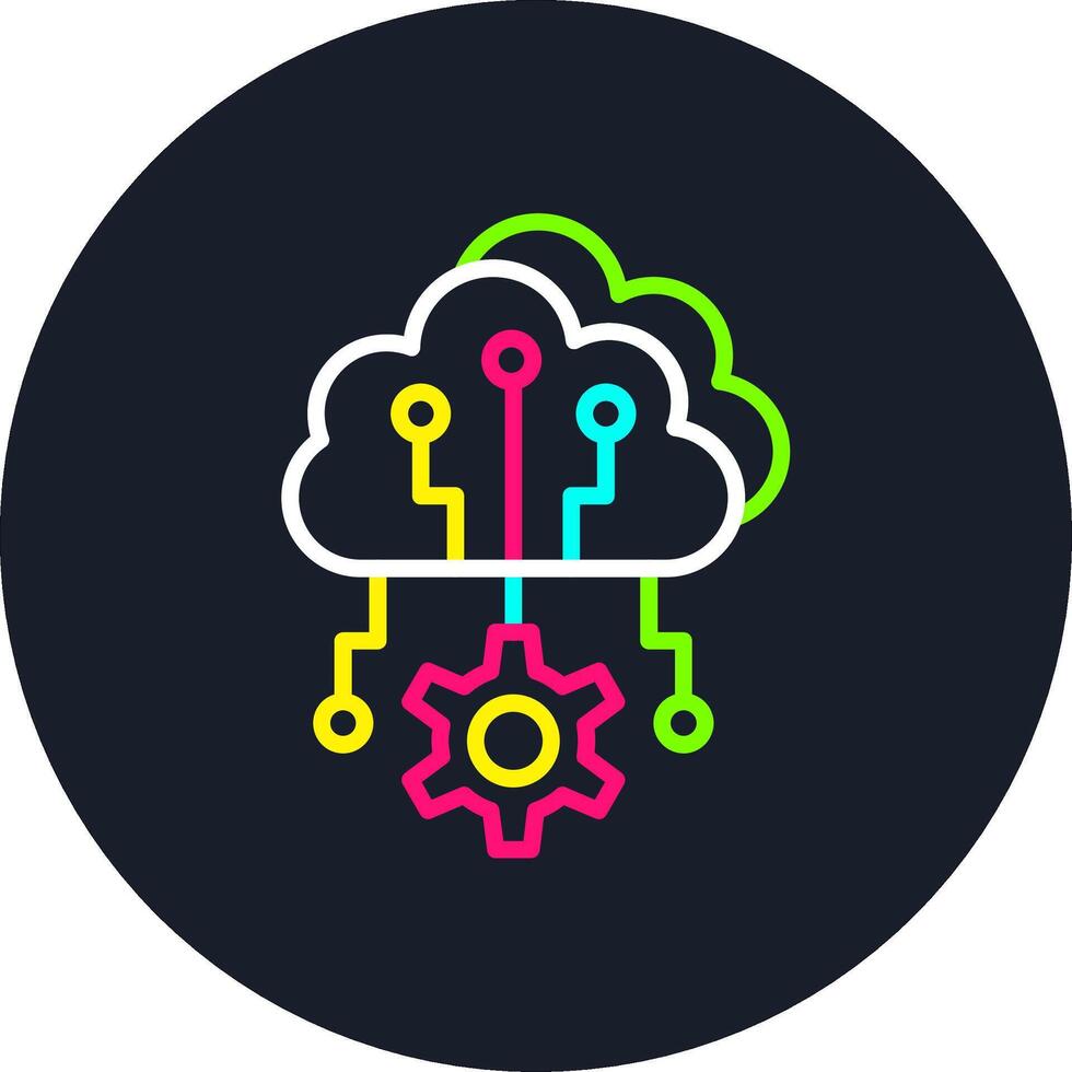 Cloud Computing Line Multi Color Design vector
