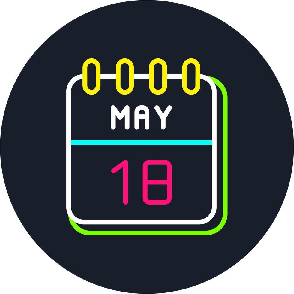 18 May Line Two Colour Icon Design vector