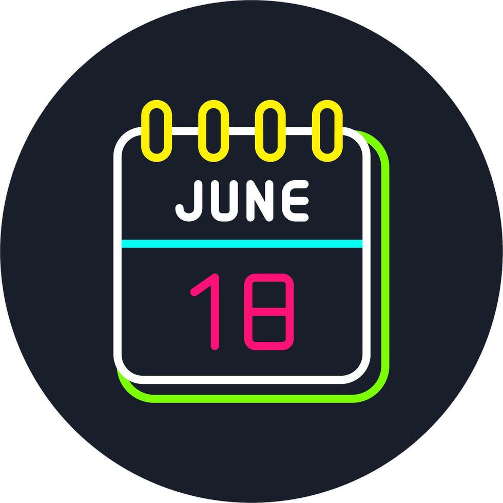 18 June Line Two Colour Icon Design vector