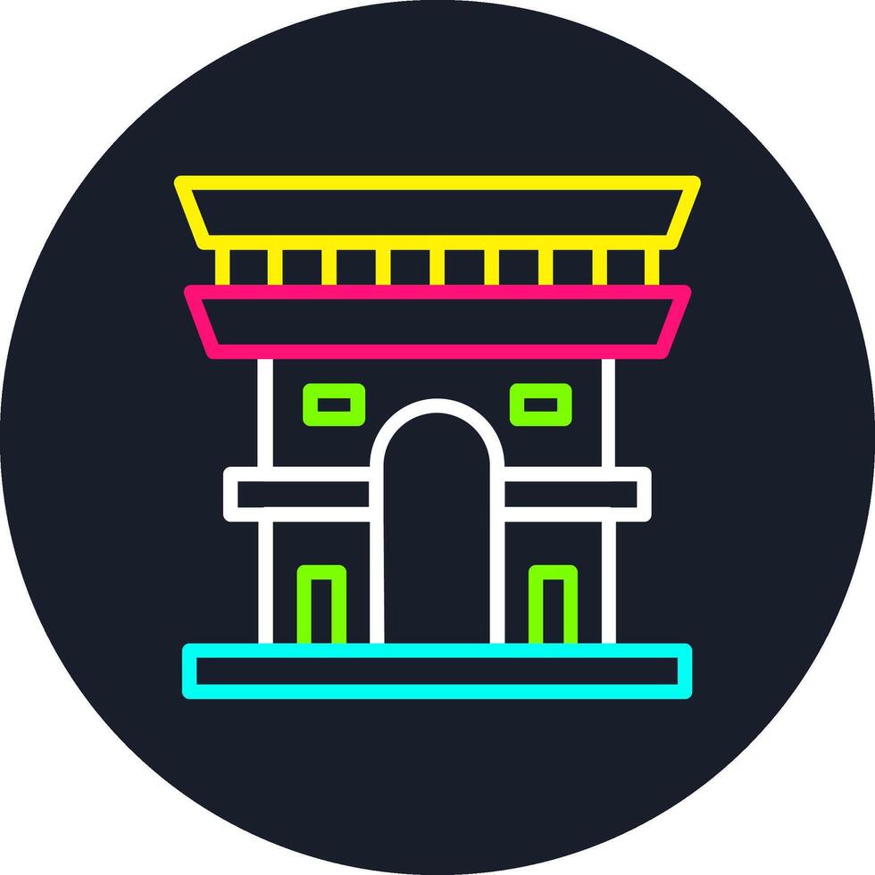 Arc De Triomphe Line Multi Color Design vector