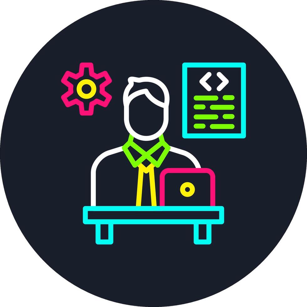 Software Developer Line Multi Color Design vector