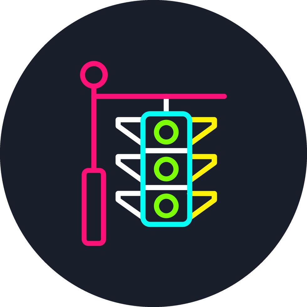 Traffic Light Line Multi Color Design vector