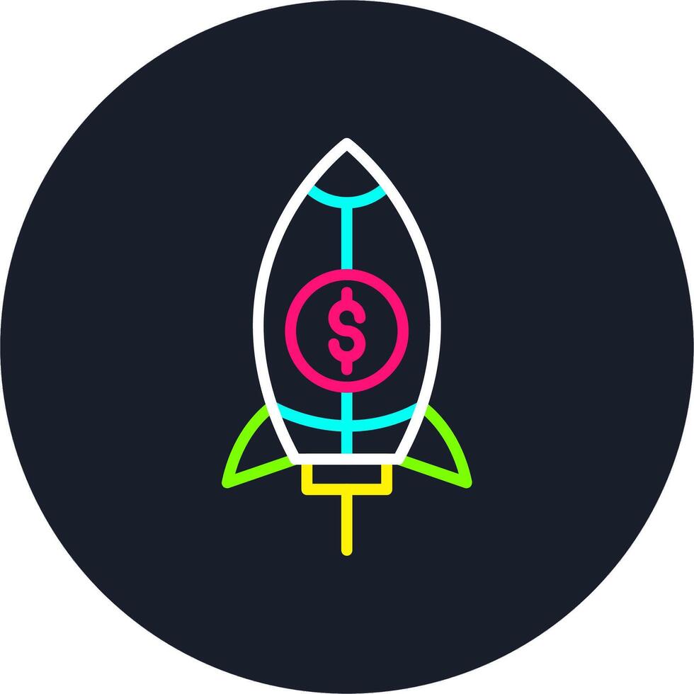 Rocket Line Multi Color Design vector