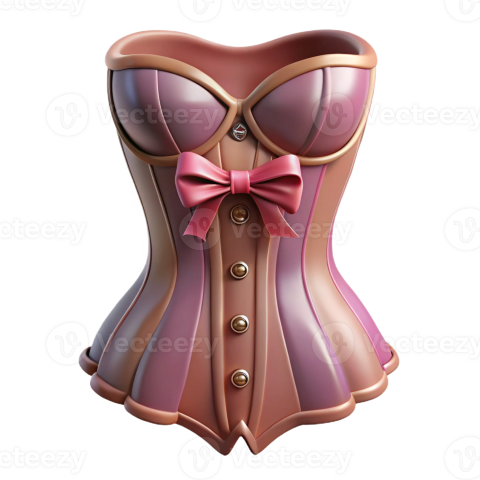 A corset with a bow on it png