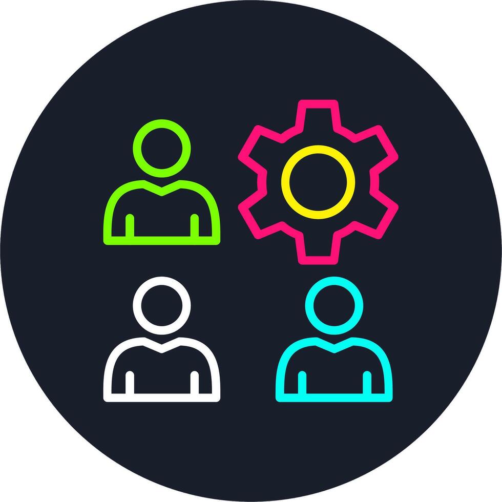 Team Management Line Multi Color Design vector