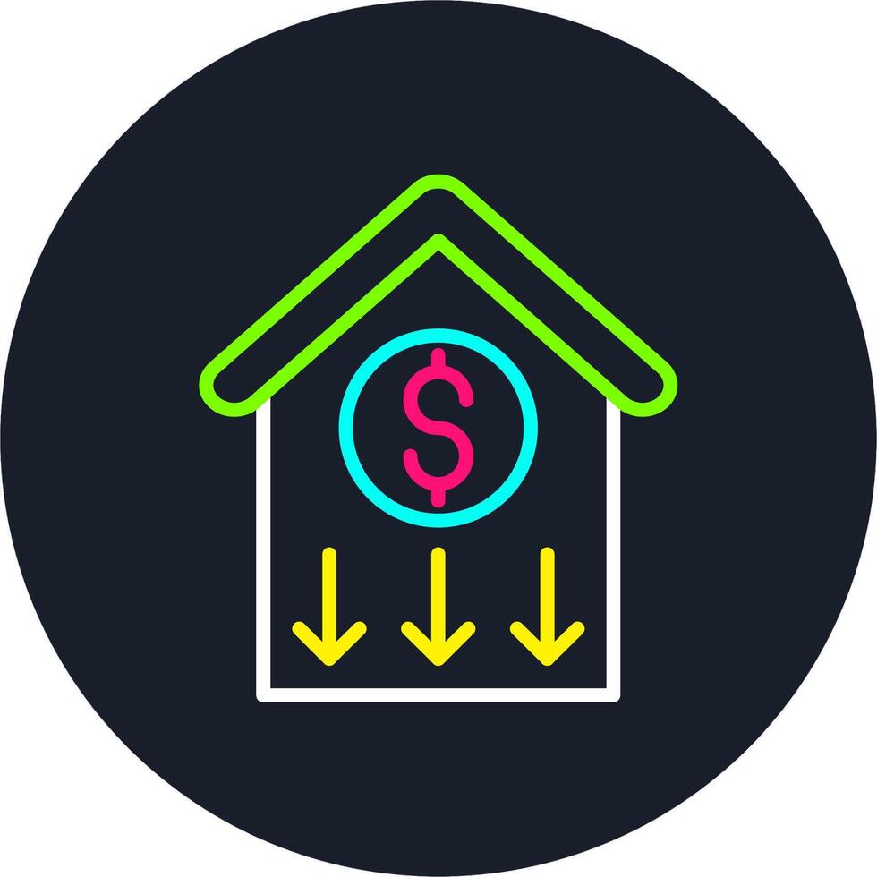 Price Down Line Multi Color Design vector
