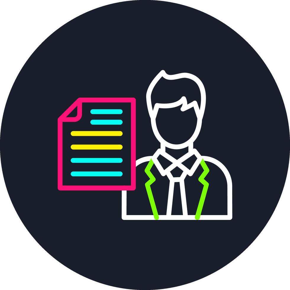 Interviewer Line Multi Color Design vector