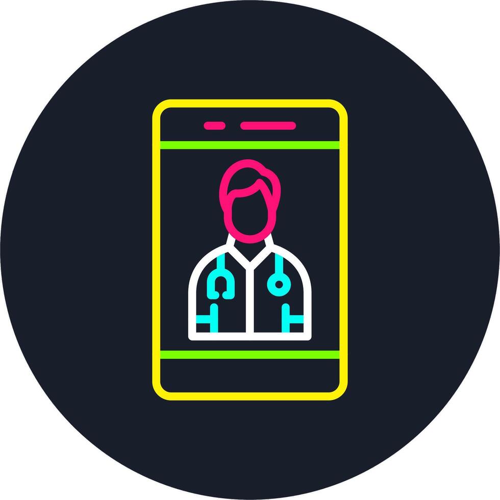 OnGlyph Two Color Doctor Line Multi Color Design vector