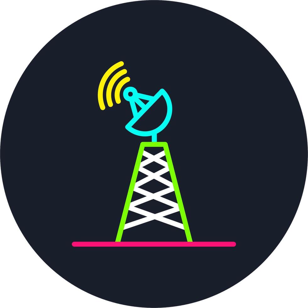 Radar Tower Line Multi Color Design vector