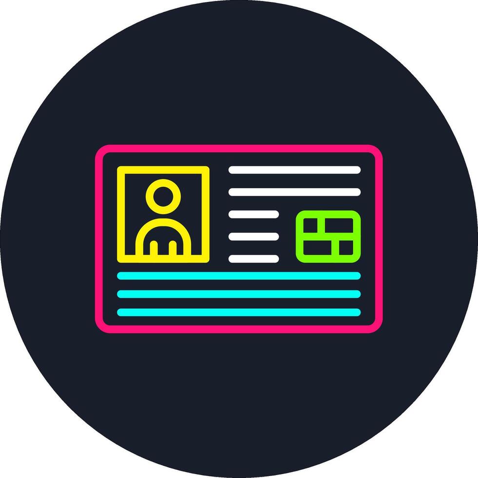 Id Card Line Multi Color Design vector