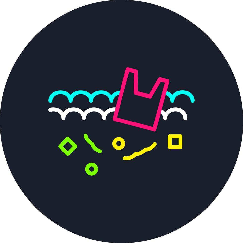 Waste Plastic Line Multi Color Design vector