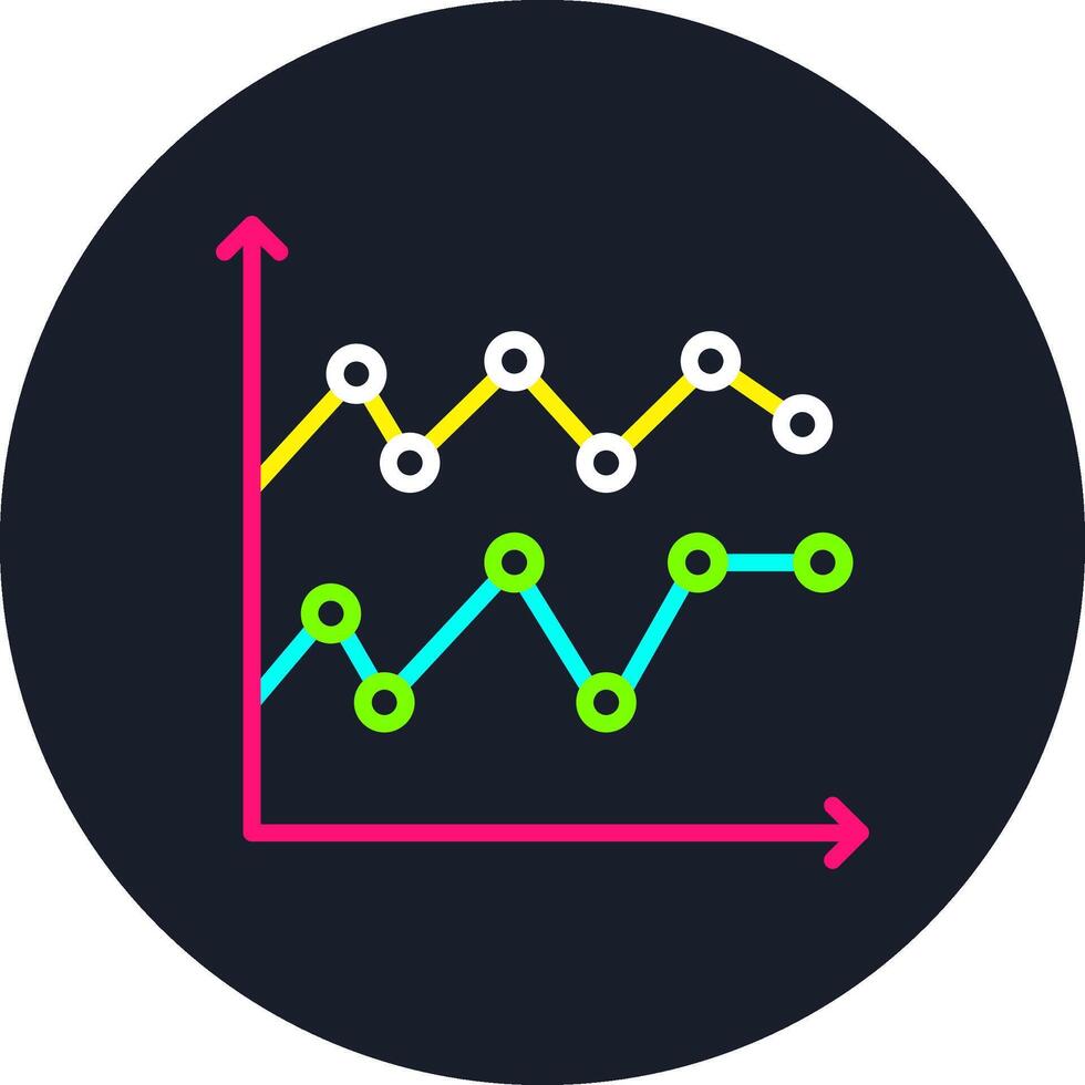 Glyph Two Color Chart Line Multi Color Design vector