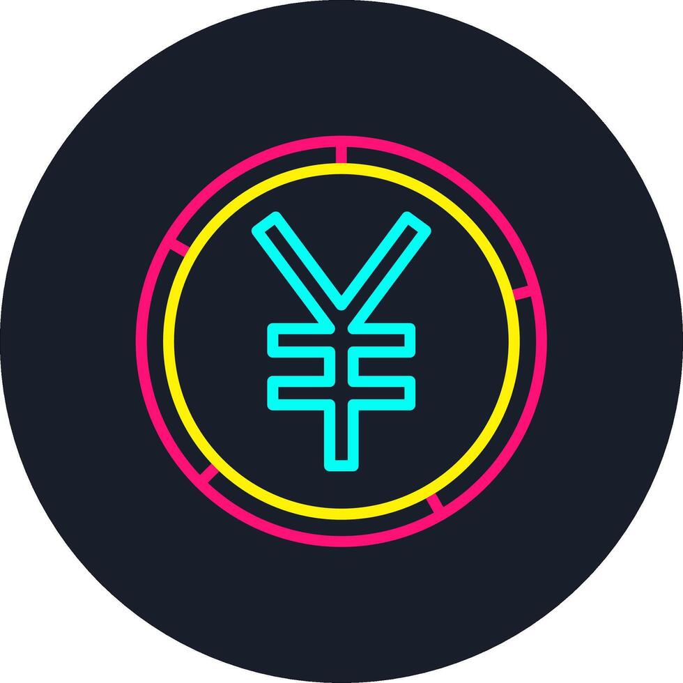 Yuan Line Multi Color Design vector