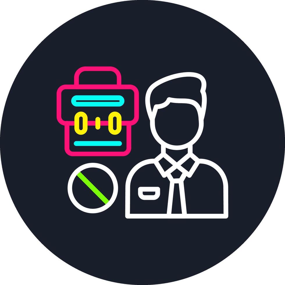 No Job Line Multi Color Design vector