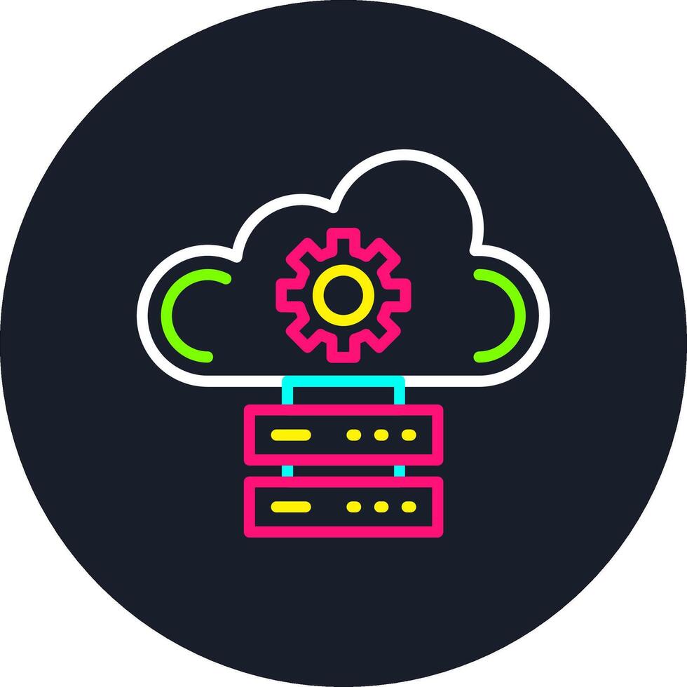 Cloud Server Line Multi Color Design vector