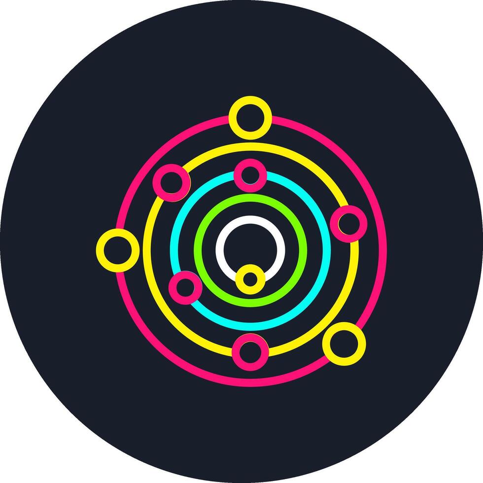 Solar System Line Multi Color Design vector