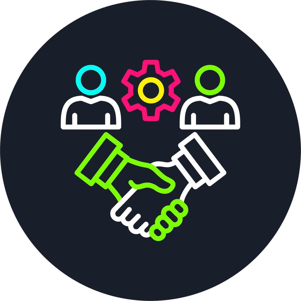 Customer relationship manage Line Multi Color Design vector